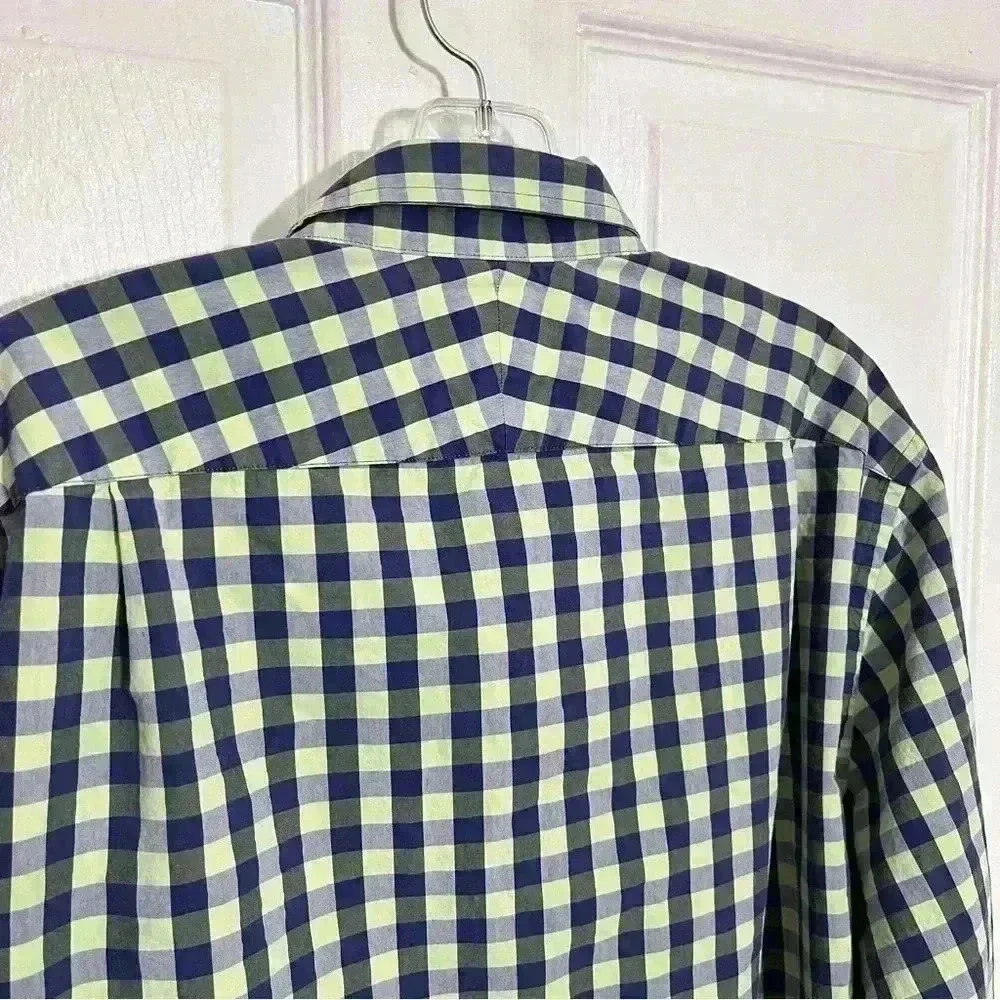 CHARLES TYRWHITT Slim Fit Check Green & Blue Men’s Button Down | size large - Picture 6 of 6